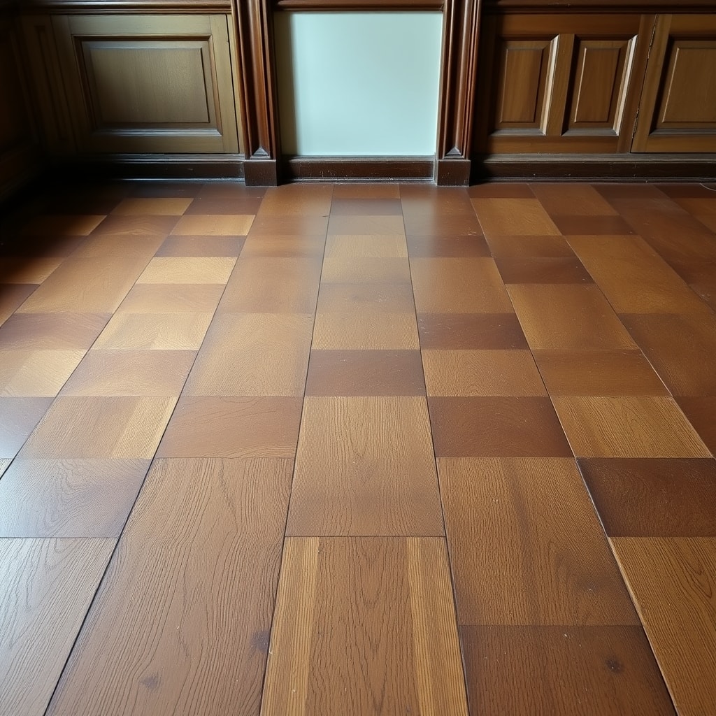 Parquet ancien restauré, lames rabotées et huilées